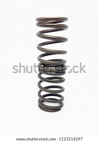 black metal spring isolated on white background