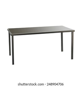 Black Metal Table Isolated On White