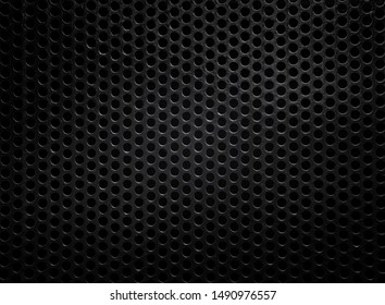 Black metal texture with round holes
