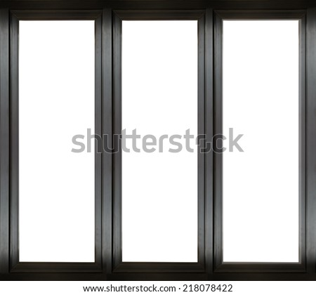 Black metal window frame