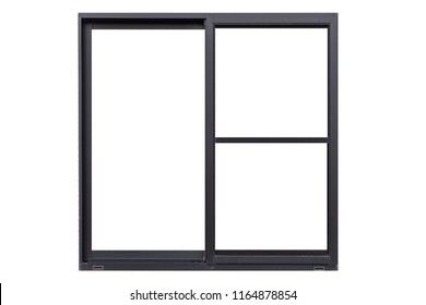 Black Metal Window Frame Isolated On White Background