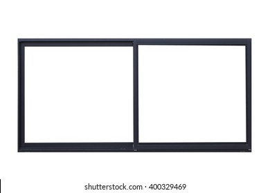 Black Metal Window Frame Isolated On White Background