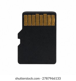 Black Micro SD Memory Card Isolated on White Background