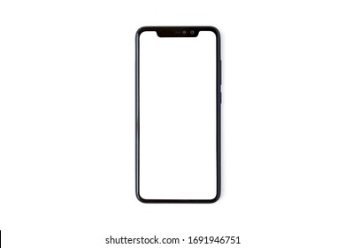 Black Mobile Phone Mockup On White Background, Place Your Screen On This Mobile