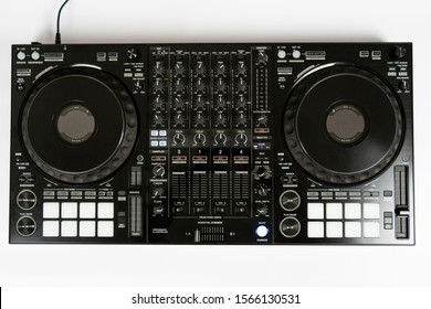 Black Modern Audio DJ Controller Top View