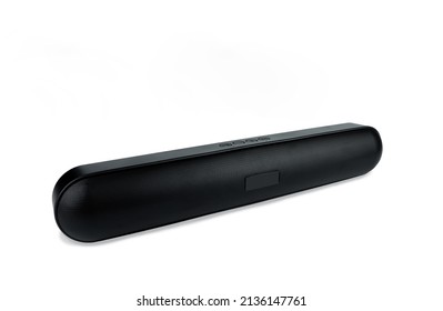 black modern design wireless bluetooth speaker or sound bar isolated on white background ( clipping path included )