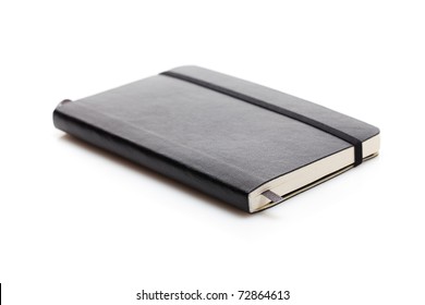 Black Moleskine Isolated Over White.