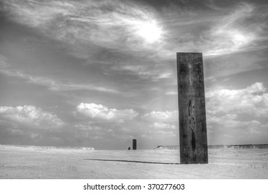 Black Monolith In The Desert, Qatar