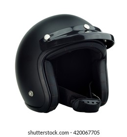 Black Motorbike Classic Helmet