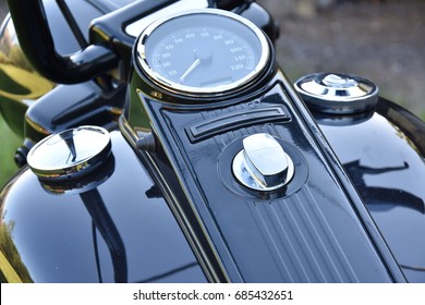 Black Motorcycle Detail, Watch, Tank, Skull