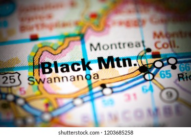 Black Mountain. North Carolina. USA On A Map