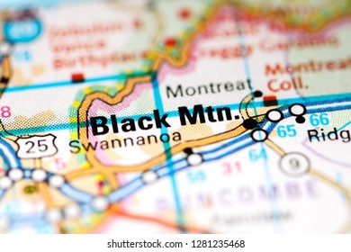 Black Mountain. North Carolina. USA On A Map