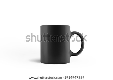 Black mug mockup with white background