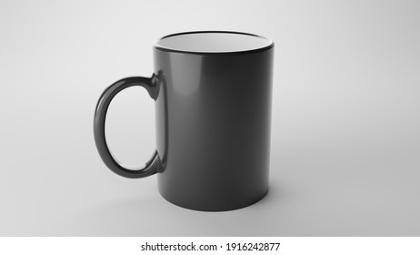 black mug on white background
