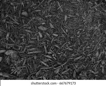 Black Mulch Or Bark Background 