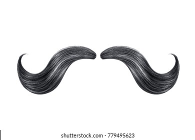 Black Mustache Isolated On White