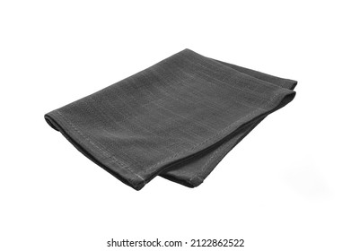 Black Napkin Isolated On White Background.