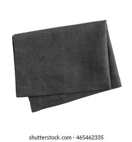 Black Napkin Isolated On White Background