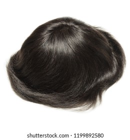 Black Natural Straight Human Hair Toupee Wig