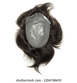 Black Natural Straight Human Hair Toupee Wigs
