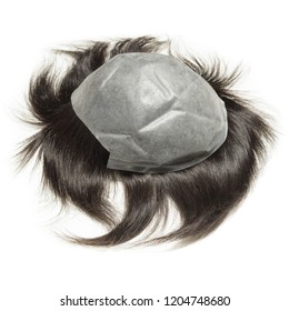 Black Natural Straight Human Hair Toupee Wigs
