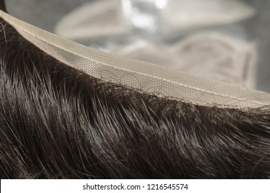 Black Natural Straight Human Hair Toupee Wigs
