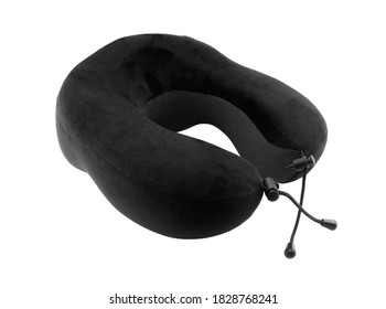  Black Neck Pillow Isolated On A White Background