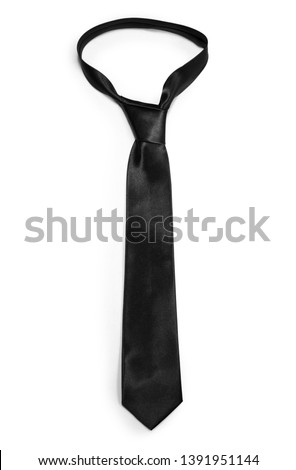 Black necktie isolated on white