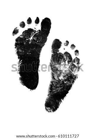 Black Newborn Baby Footprint