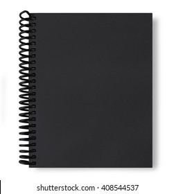 Black Note Book Isolate On White Background With Shadow