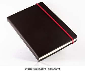 Black Note Book On White Isolate,good Used For Web Or Background