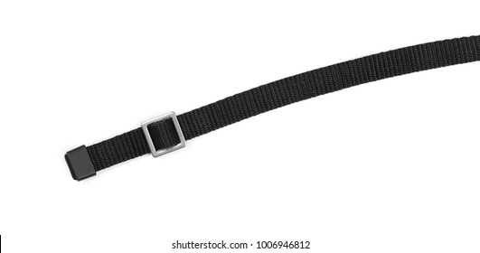 Black Nylon Belt, Strap Isolated On White Background