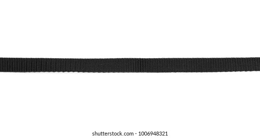 Black Nylon Belt, Strap Isolated On White Background