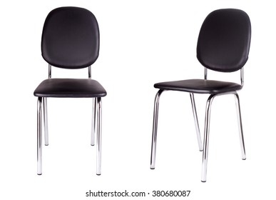 The Black Office Chair. Isolated On White Background