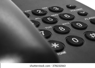 Black Office IP Phone Isolated On White Background