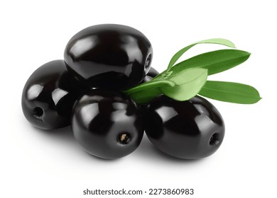 Aceitunas negras con hojas