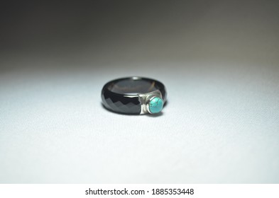 Black Onyx And Turquoise Ring.