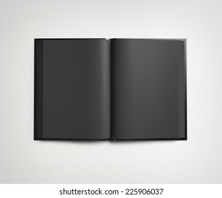 Black Open Book