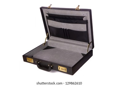 Black Open Brief Case Studio Cutout