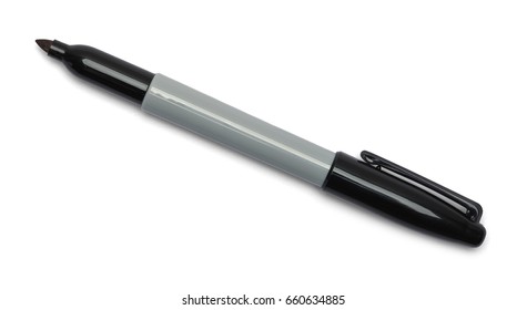 Black Open Marker Isolated on White Background. - Shutterstock ID 660634885