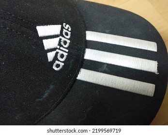Black Original Adidas Hat With White Logo