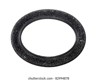 Black Oval Frame Isolated Included Clipping Path