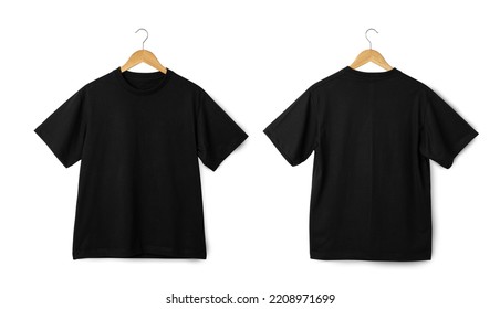 Black Oversize T shirt mockup hanging, Realistic t-shirt. - Shutterstock ID 2208971699