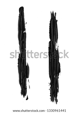 Black paint strokes isolated on a white background for making borders and brushes in Photoshop