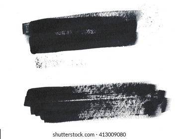 Black Painted Brush Strokes