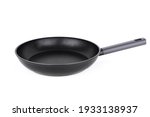 Black pan, cookware kitchen tool isolated on white background