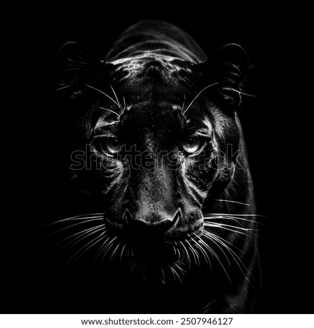 black panther in the black background