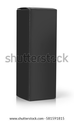  Black paper box Isolated on white background. with clipping path
