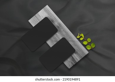 Black Paper Business Card, Square Coaster Mockup