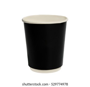 Black Paper Cup Isolated